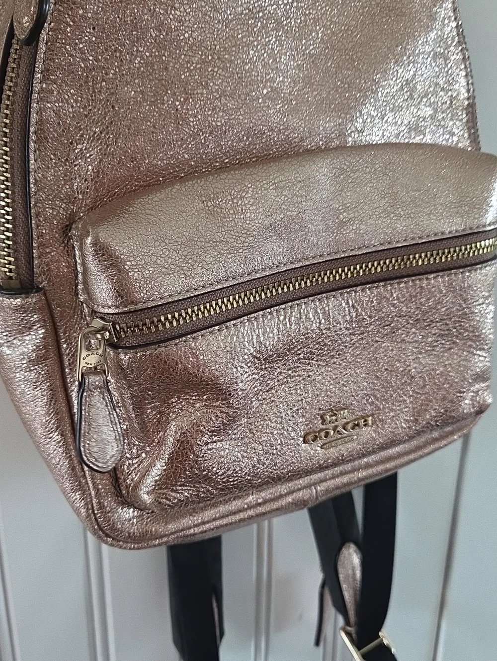 Coach Rose Gold Mini Backpack Bag